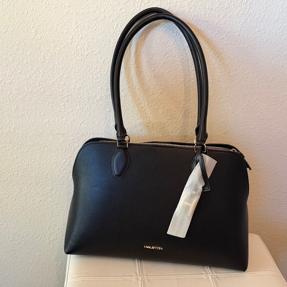 Halston Heritage Black Leather Briefcase